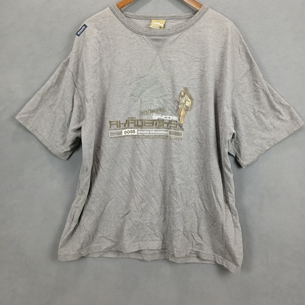 Akademiks T Shirt Men XL Heather Gray Graphic Print Declassified Spycore Soldier